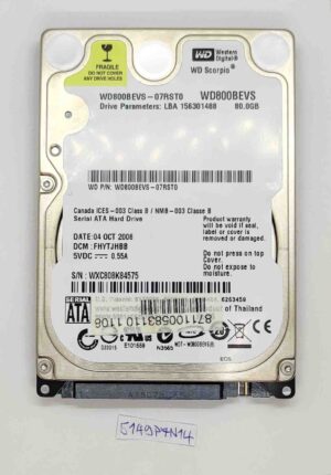 Disque dur Fujitsu Siemens Esprimo Mobile D9500 wd800evs 80 Go – Pièce de rechange d'origine