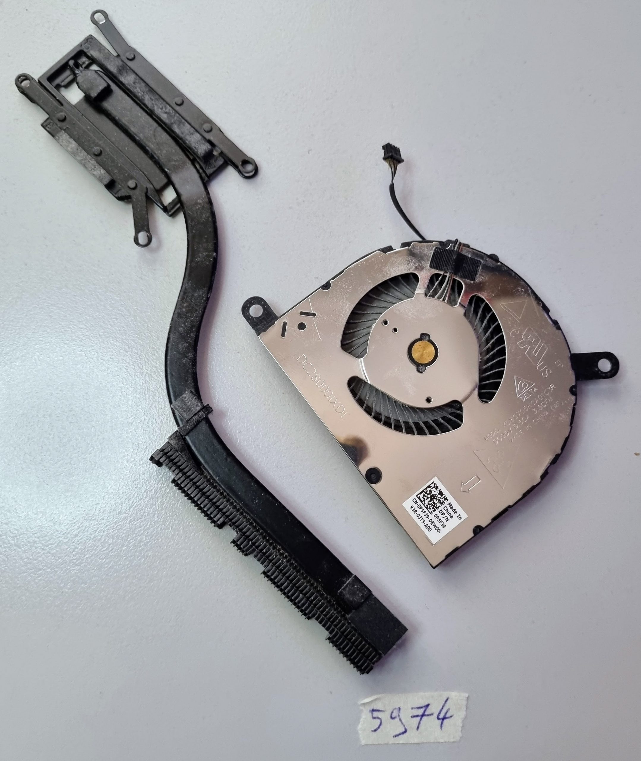 Ventilateur et dissipateur thermique pour processeur Dell Latitude 5480/5490 (P5F39)