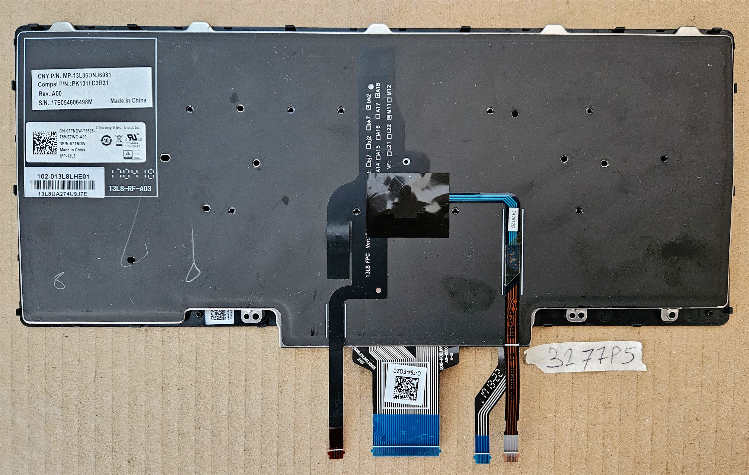 Clavier rétroéclairé d'origine Dell Latitude E5450, E5470, E7470, E7450 (07TNDW, NSK-LK1BC) - OEM – Image 2