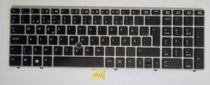 Clavier QWERTY suédois d'origine pour ordinateur portable HP 8560p 8570p - Pièce n° 701986-B71 9Z.N6GUF.KOW