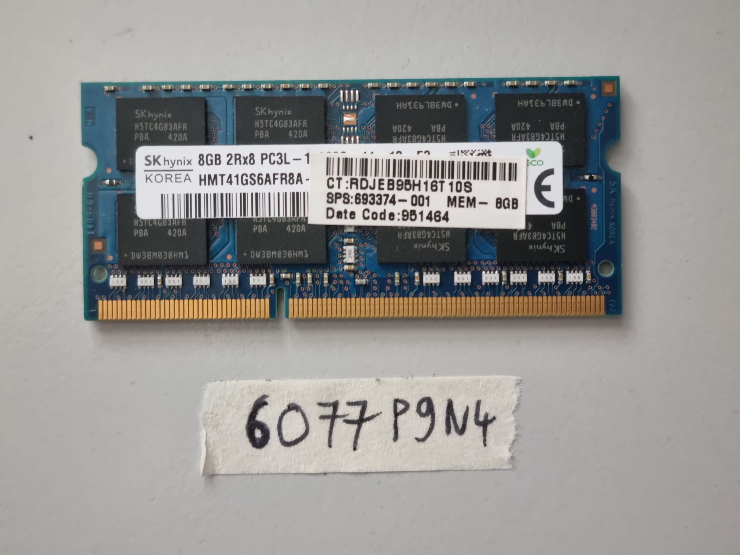 HP 8 Go DDR3-1600 SODIMM PC3L-12800S SK Hynix 2Rx8 RAM pour ordinateur portable 693374-001