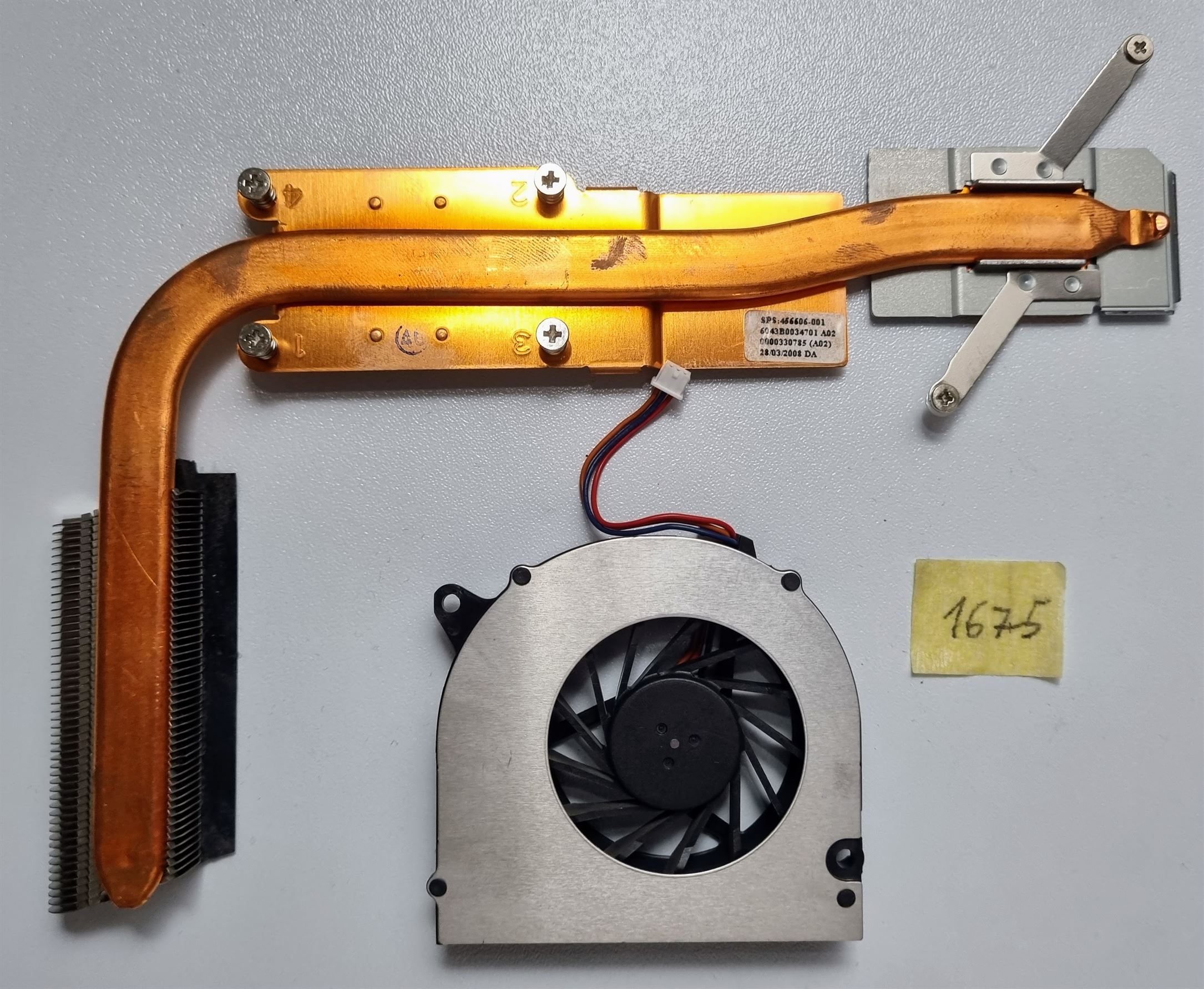 Ventilateur de processeur HP Compaq 6820s 443917-001 + dissipateur thermique 456606-001 6043B0034701 Combo - Solution thermique améliorée – Image 2