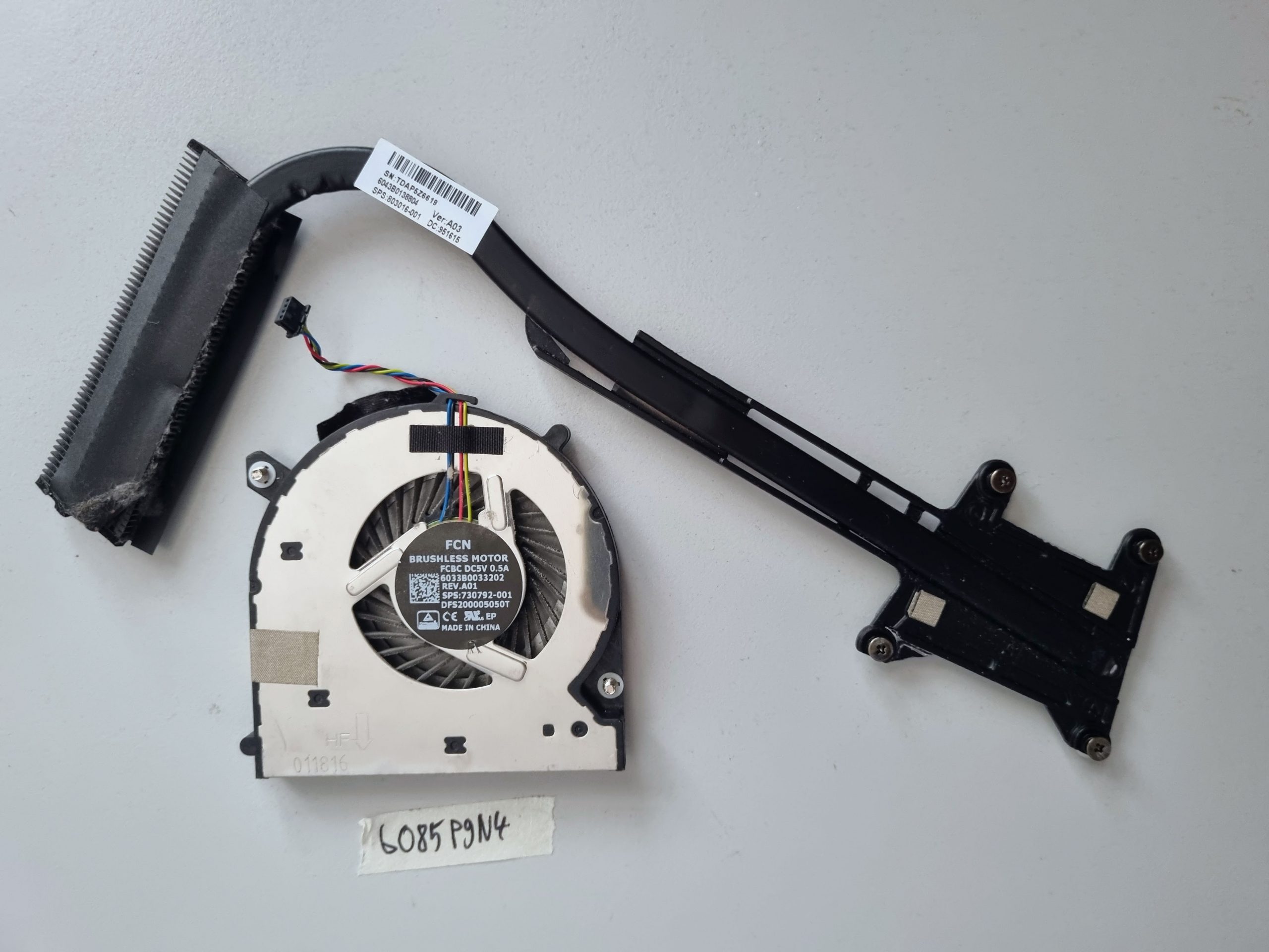 Dissipateur thermique et ventilateur pour processeur d'ordinateur portable HP EliteBook 840 G2 14 pouces (803016-001)