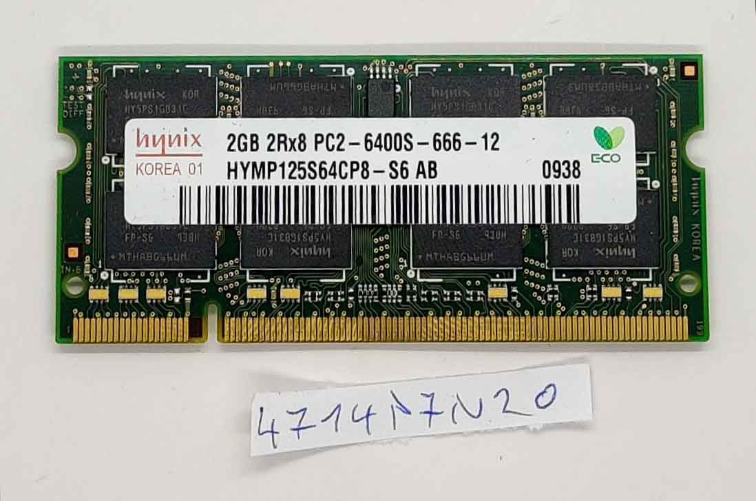 Mémoire HYNIX 2 Go PC2-6400S 2Rx8 HYMP125S64CP8
