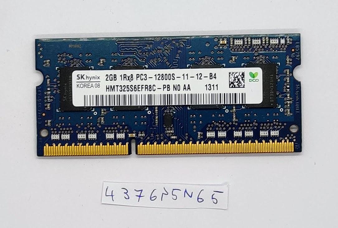 Lot de 2 mémoires SODIMM DDR3 PC12800 (1600) pour ordinateur portable HYNIX HMT325S6EFR8C-PB 2 Go