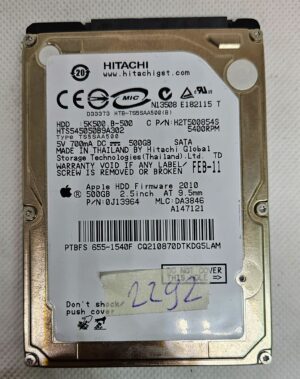 Disque dur Hitachi 500 Go 0A78265 5K500.B-500 5,4 K tr/min SATA 7 mm 2,5 pouces H2T500854S - Solution de stockage fiable !