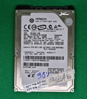 Disque dur pour ordinateur portable Hitachi HTS543216L9SA00 160 Go SATA 2,5" - Réf. 0A57303 MLC DA2639