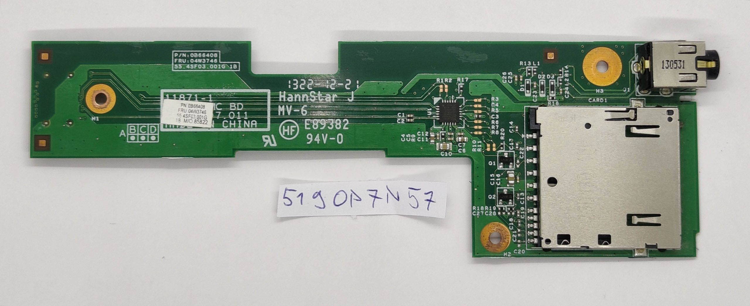 Carte audio pour lecteur de carte SC Lenovo ThinkPad L530 - 04W3746 - Remplacement d'origine