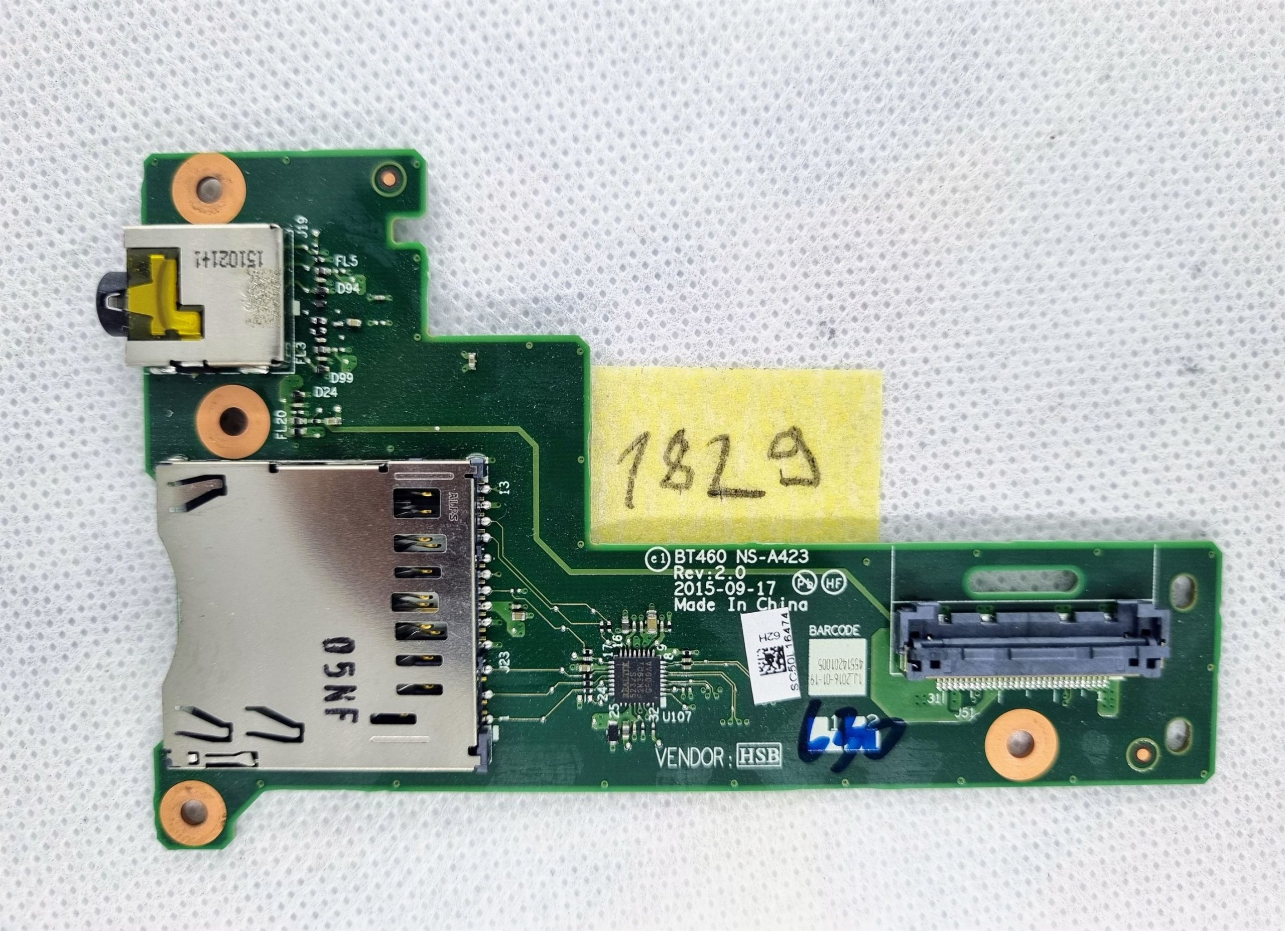 Remplacement de la carte jack audio du lecteur de carte SD NS-A423 pour Lenovo ThinkPad T460S