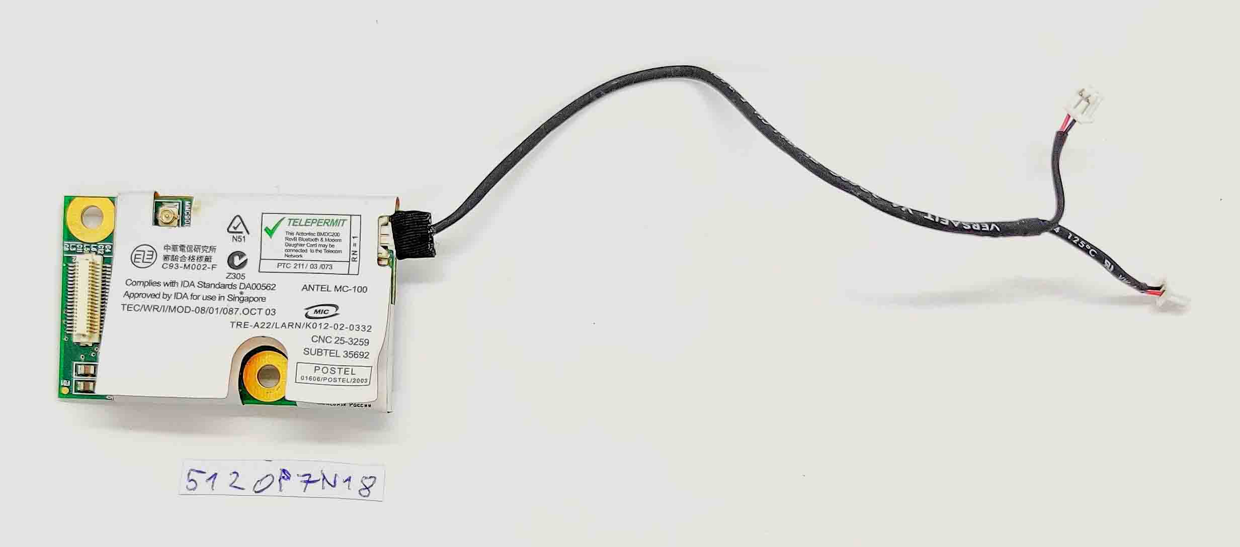 Remplacement du modem pour Lenovo ThinkPad X40 93P3471 - IBM ThinkPad 56k - Pièce d'origine OEM – Image 2