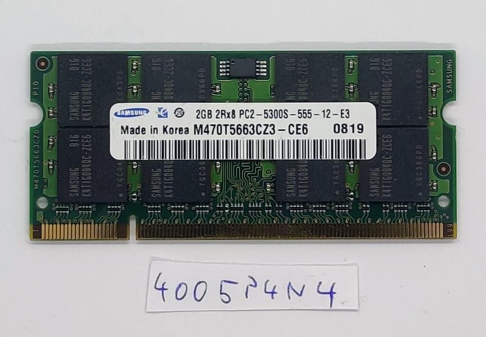 Mémoire RAM Samsung 2 Go PC2-5300S So-DIMM d'origine M470T5663CZ3-CE6