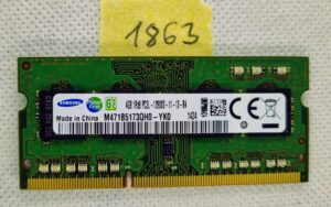 Mémoire RAM Samsung 4 Go 1 600 MHz PC3L-12800S DDR3-1600 M471B5173QH0 pour ordinateur portable
