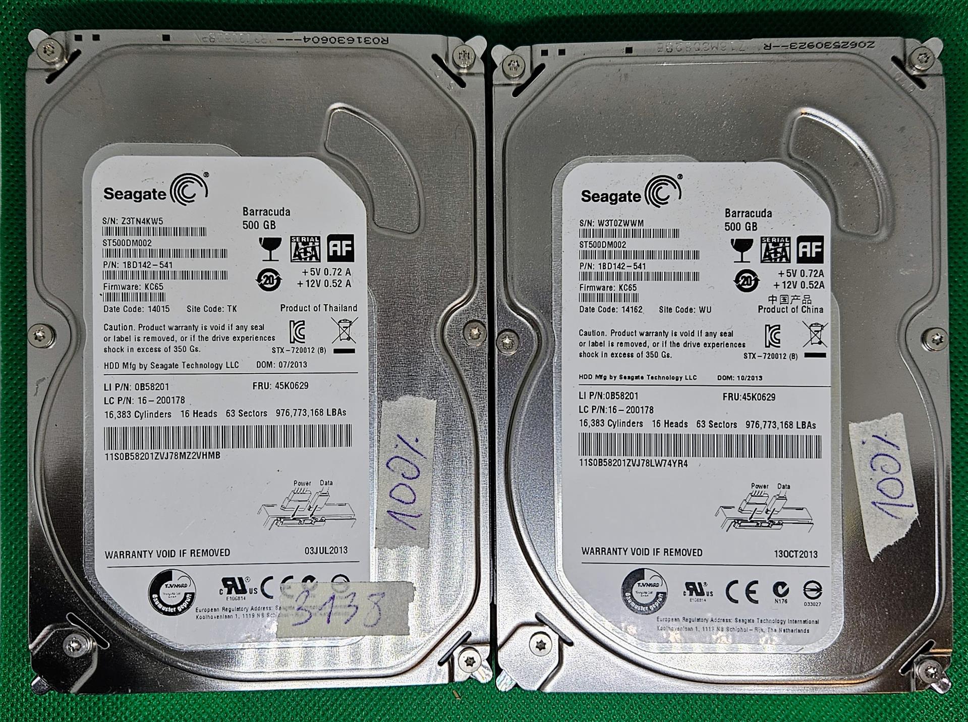 Lot de 2 disques durs Seagate ST500DM002 500 Go SATA 3,5 pouces | Mise à niveau du stockage de bureau