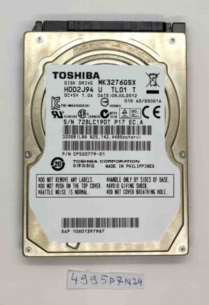 Disque dur interne pour ordinateur portable Toshiba MK3276GSX 320 Go 2,5 pouces SATA 5 400 tr/min - 100 % fonctionnel