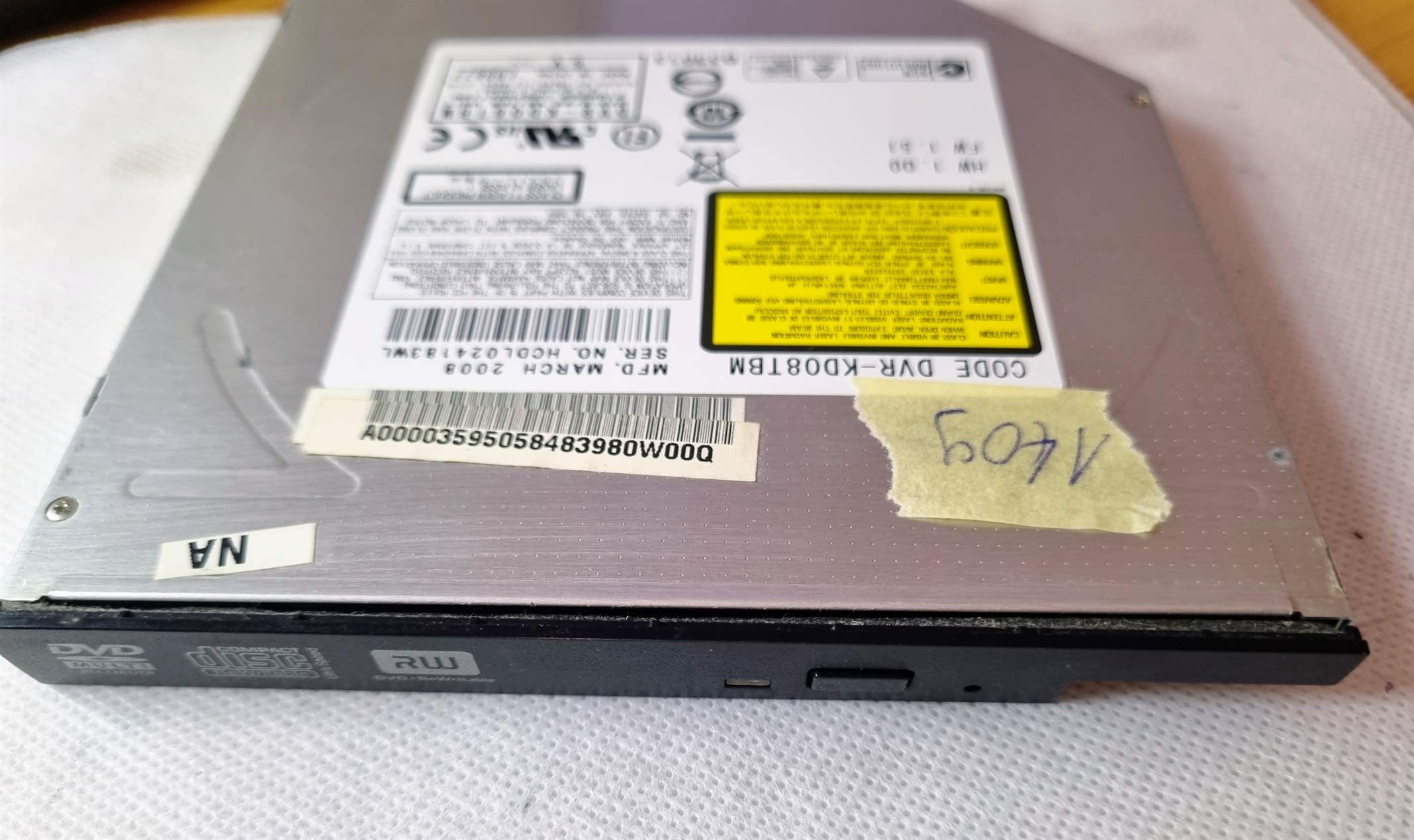 Lecteur DVD-RW IDE Toshiba Satellite A300-15D avec cadre DVR-KD08TBM – Image 2