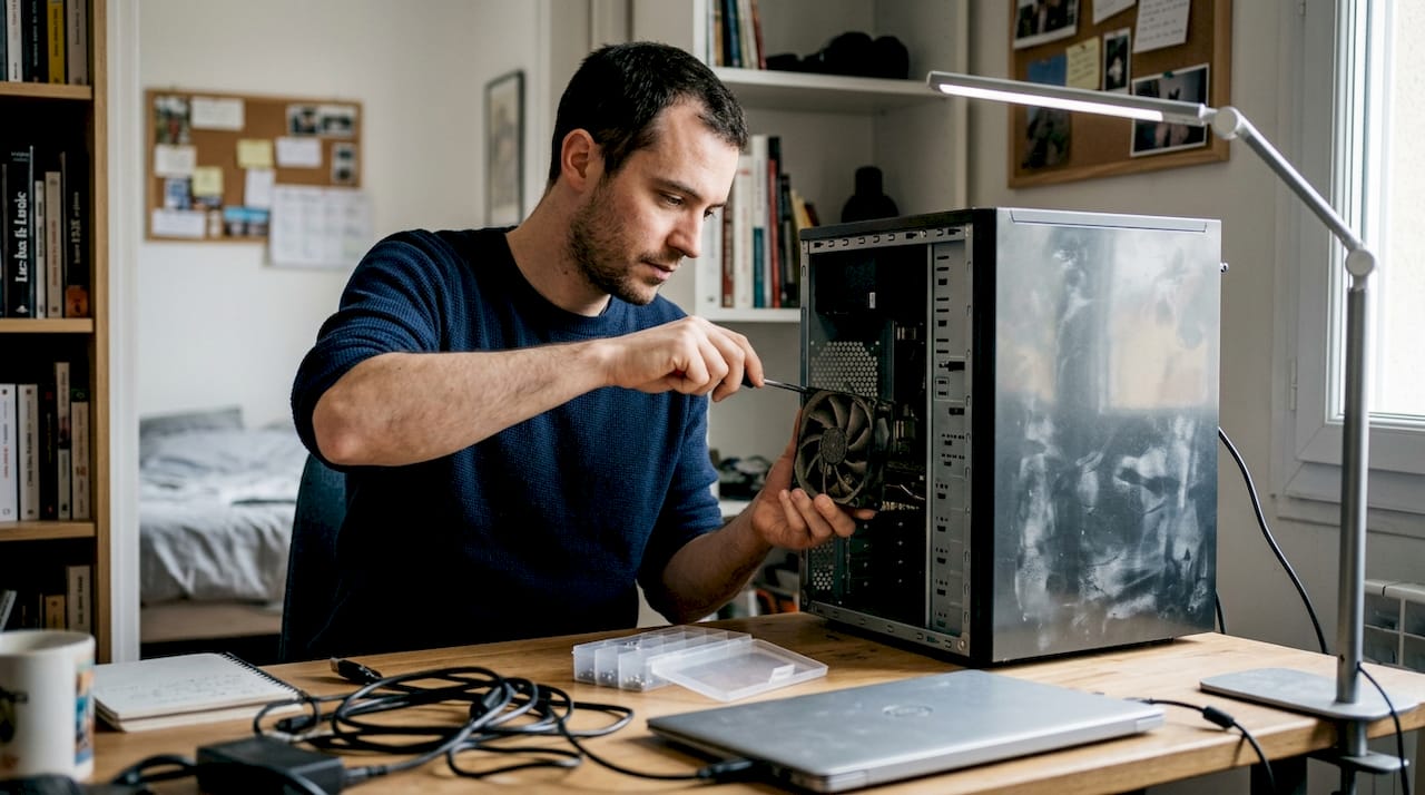 Changement du ventilateur d’un ordinateur fixe à la maison