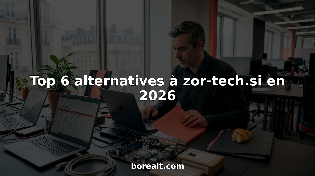 Un responsable informatique passe en revue différentes options de matériel autour de la table de réunion, afin de choisir la solution la plus adaptée aux besoins de l’entreprise.