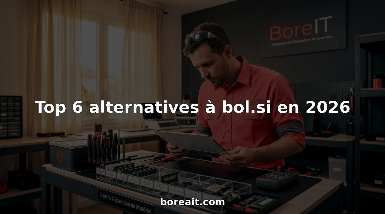 Un technicien examine attentivement l’écran d’un ordinateur portable sur son établi.