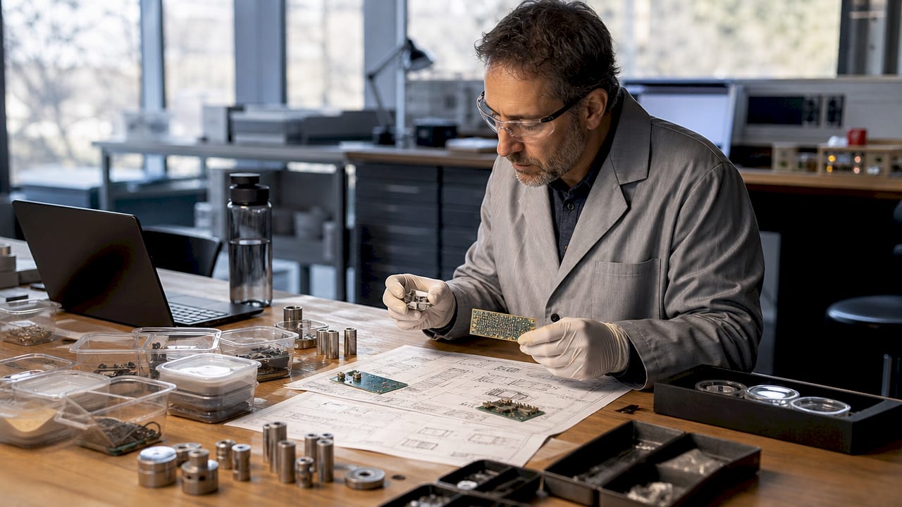 Un ingénieur analyse la résistance des matériaux dans un laboratoire pour garantir leur durabilité.