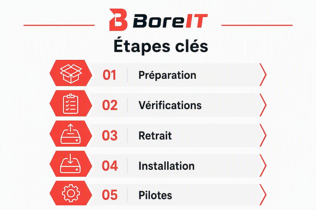 Infographie : les différentes étapes pour changer sa carte graphique