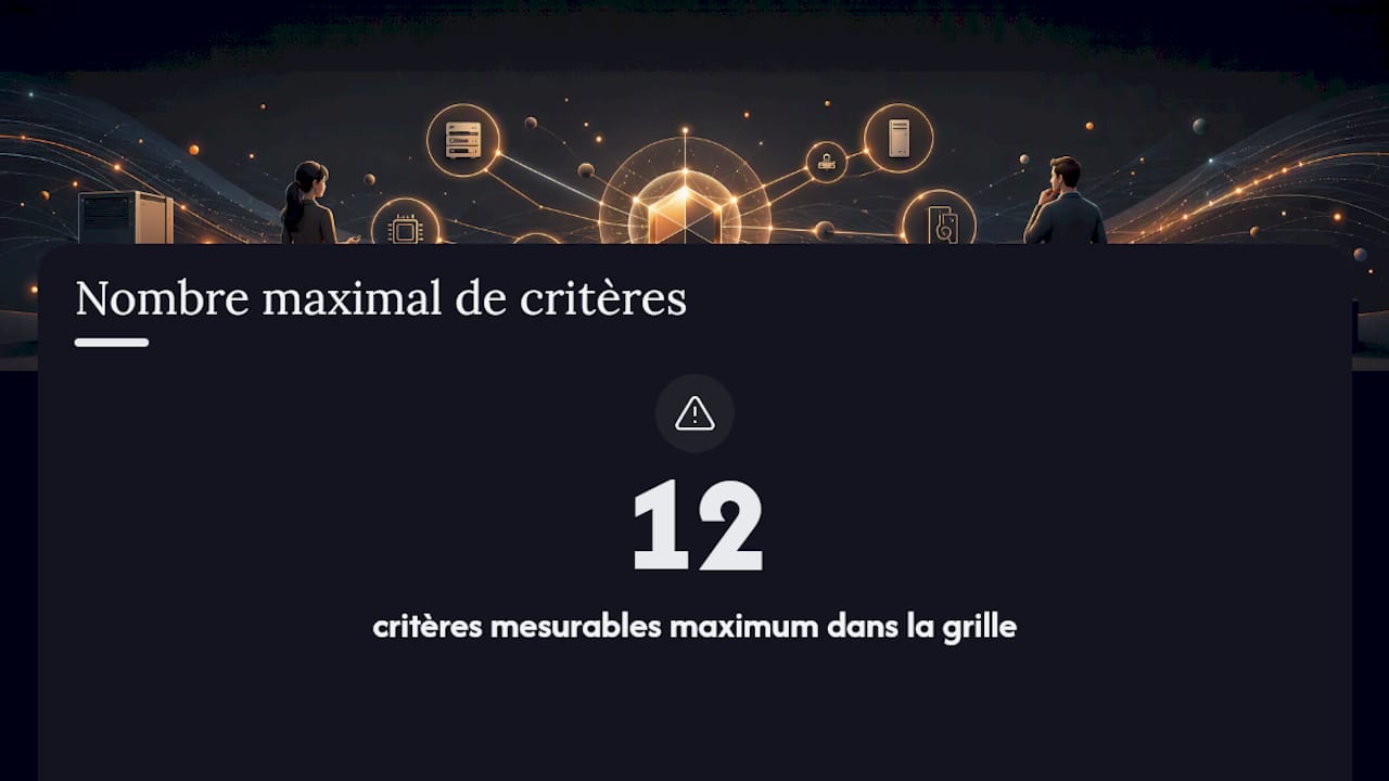 Schéma des critères mesurables pour la sélection des fournisseurs