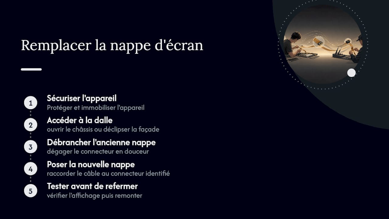 Les cinq étapes pour remplacer une nappe