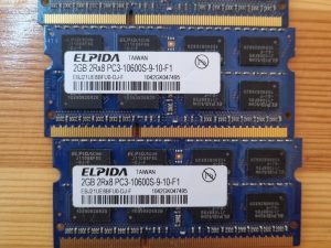 3X Elpida EBJ21UE8BFU0-DJ-F (2GB 2RX8 PC3-10600S-9-10-F1) RAM
