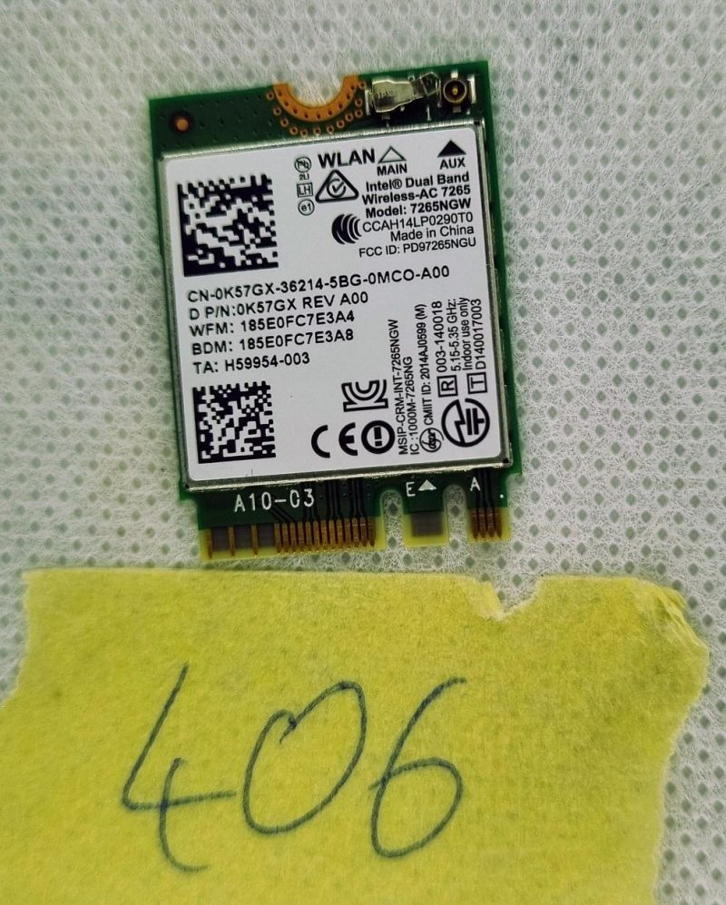 Originalna Dell Latitude E5250 E5550 Wifi bežična Wi-Fi kartica na ploči 0K57GX