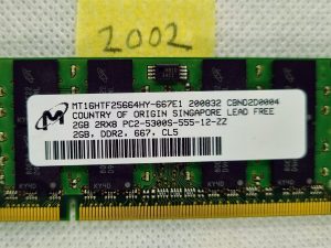 2 GB DDR2-800 SODIMM Micron MT16HTF25664HY ekvivalentna RAM memorija prijenosnog računala