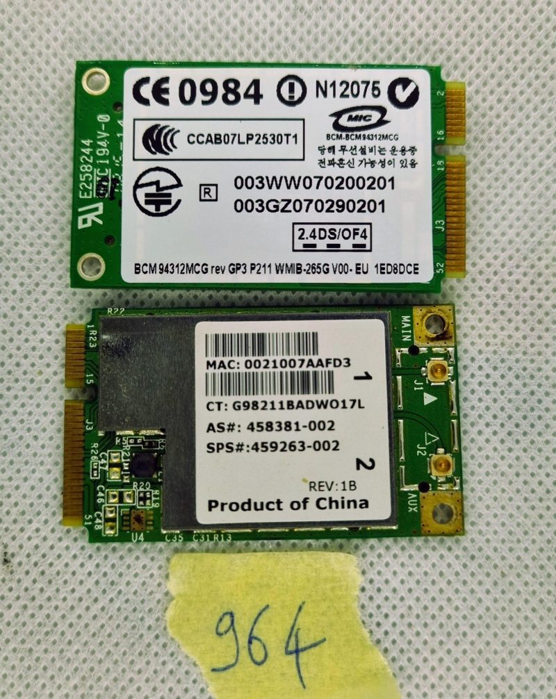 459263-002 Broadcom 4312Mcg Mini Pci 802.11B/G Wifi adapter