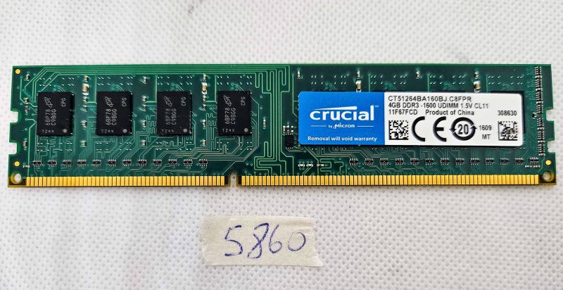 4 GB DDR3-1600 UDIMM 1,5 V CL11 RAM – memorijski modul stolnog računala