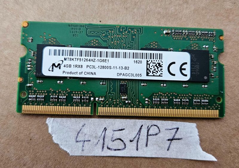 4GB MEMORIJA ZA LAPTOP Micron PC3L - 12800S DDR3L MT8KTF51264HZ-1G6E1