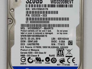 Tvrdi disk za prijenosno računalo Asus K52J 320 GB WD Scorpio Blue – originalni zamjenski HDD