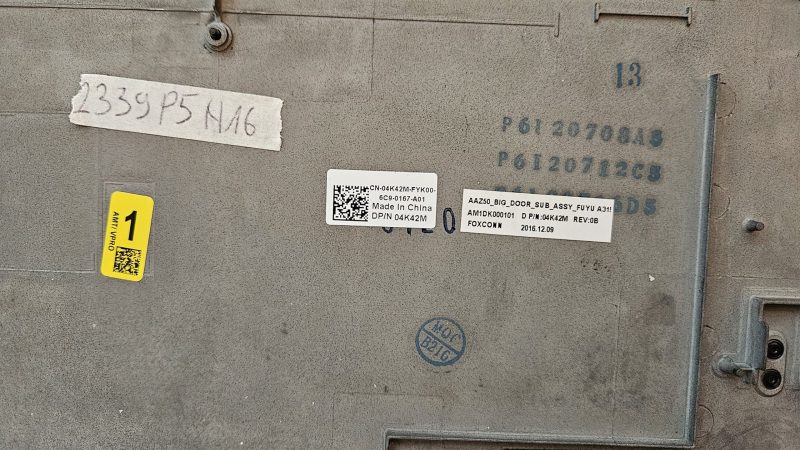 Poklopac donje baze prijenosnog računala Dell Latitude E7270 crna 4K42M 04K42M CN-04K42M - Slika 3