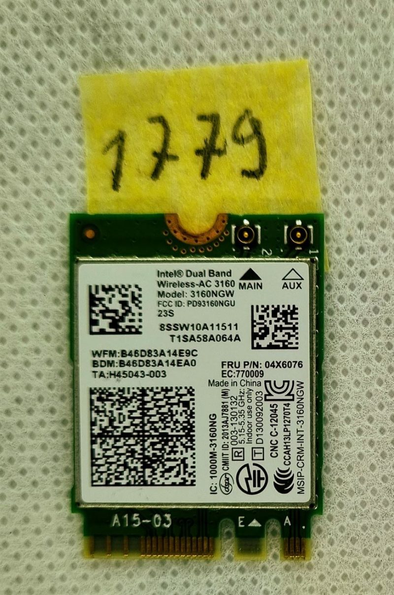 Intel Dual Band Wireless-AC 3160 3160NGW NGFF Bluetooth 4.0 WiFi WLAN kartica 28D9J