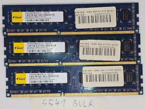 BULK 3 x Elixi 4GB PC1333 RAM za stolno računalo - M2F4G64CB8HG4N-CG korišteni memorijski modul