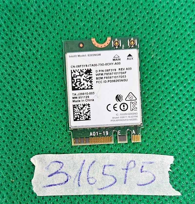 Originalna Dell bežična kartica Bluetooth 8F3Y8 8265NGW za Latitude 7390 - CN-08F3Y8