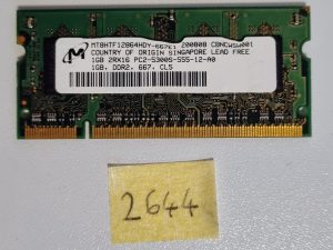 Originalna Micron memorija za prijenosno računalo 1GB PC2-8400S (CA61) Original MT8HTF12864HDY-800G1