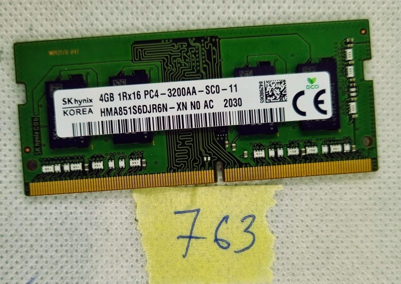 HMA851S6DJR6N-XN HYNIX MEMORIJA LAPTOP MEMORIJA - 4GB 1RX16 PC4-3200AA-SC0-11