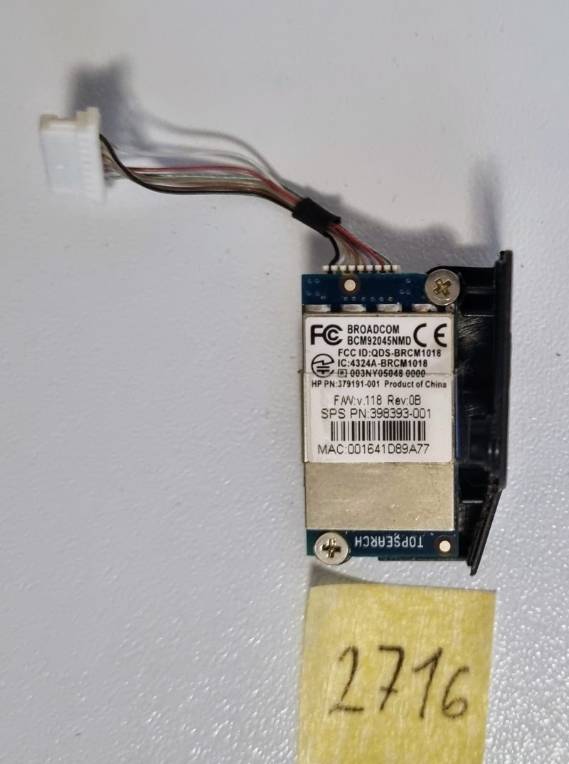 Bluetooth modul za prijenosno računalo HP Compaq NX7400 NX7300 + kabel + poklopac P/N: 398393-001