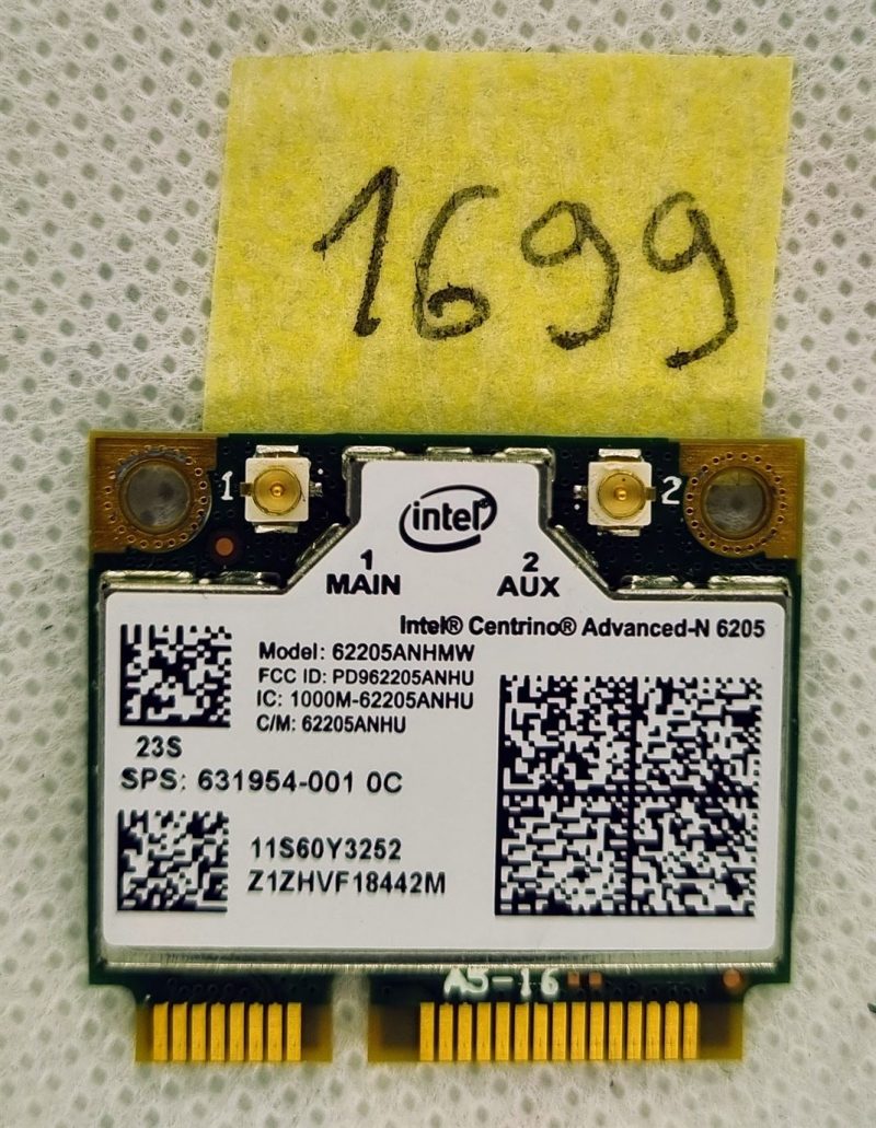 HP Mini PCIe WiFi kartica Centrino Advanced-N 6205 631954-001 62205ANHMW - HP Probook 6570b,6470b,Elitebook 2760p - Slika 2