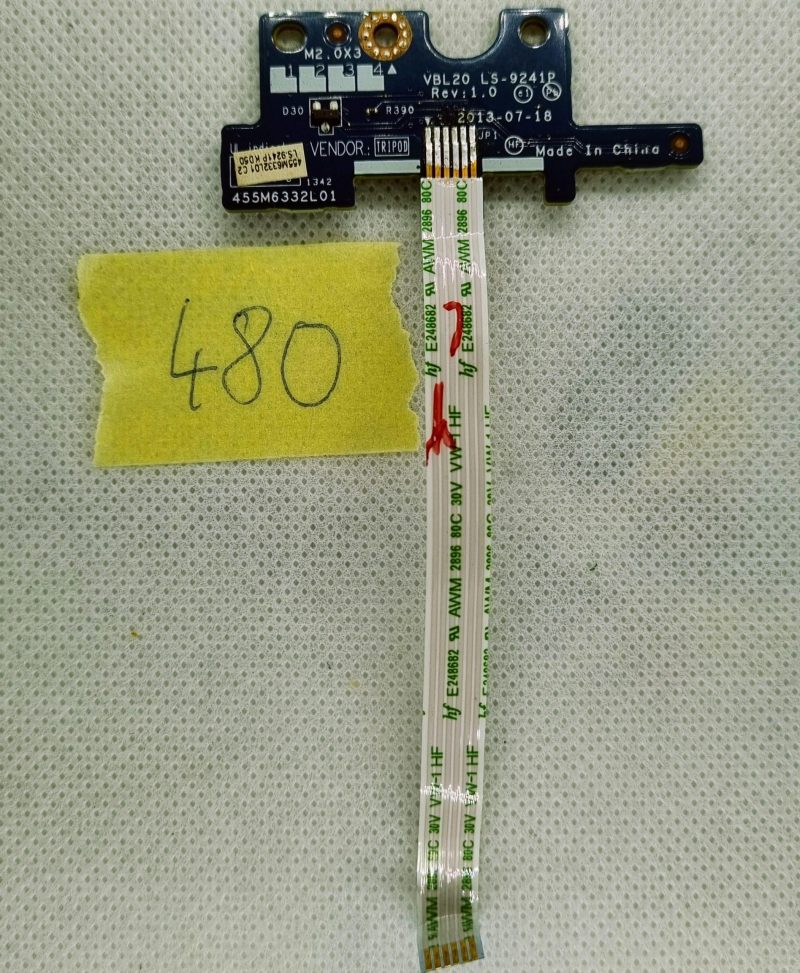 HP POWER SWITCH PCB 455M6332L01 ZA ZBOOK 15