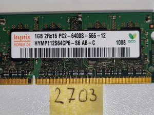 HYMP112S64CP6-S6 AB Hynix 1GB DDR2 800MHz PC2-6400 200-pinski non-ECC SODIMM RAM