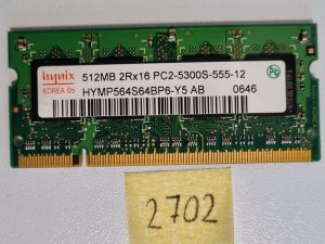 HYNIX HYMP564S64BP6-Y5 AB 512MB DDR2 RAM prijenosno računalo PC2-5300S-555-12 SODIMM 2Rx16