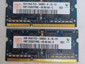 GRUPA Hynix 2 x 2 GB 2Rx8 PC3-10600S DDR3 1333MHz RAM za prijenosno računalo – testirano i radi