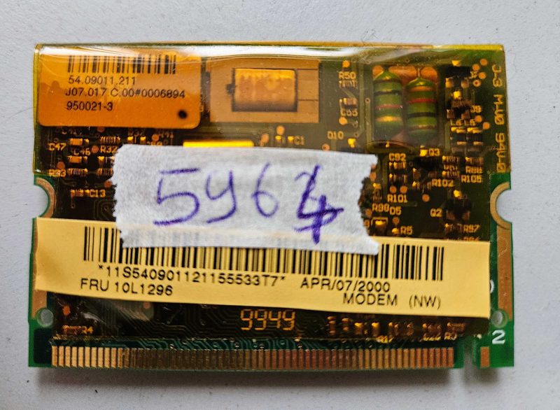 IBM 390X PCI modemska kartica za prijenosno računalo 10L1296 – originalni dio za prijenosno računalo