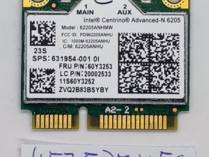 INTEL CENTRINO ADVANCED-N 6205 WIRELESS PCI EXPRESS 62205ANHMW 2.4/5Ghz 0X9JDY