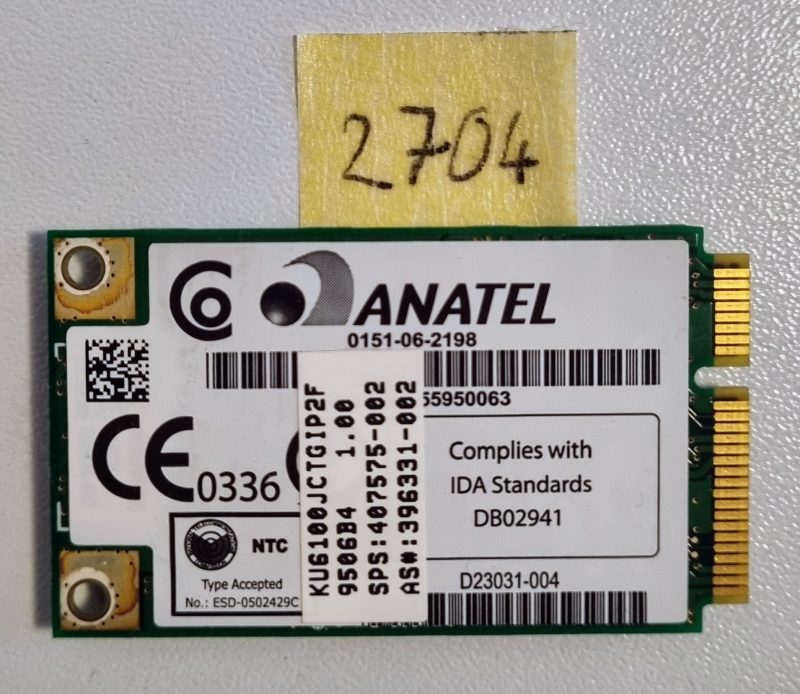 Intel HP 6720S 407575-002 396331-002 407576-002 WM3945ABG bežična WiFi kartica - originalni OEM dijelovi za prijenosna računala