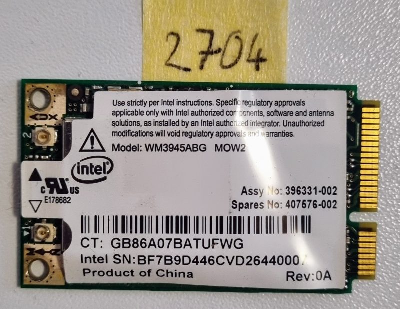 Intel HP 6720S 407575-002 396331-002 407576-002 WM3945ABG bežična WiFi kartica - originalni OEM dijelovi za prijenosna računala - Slika 2