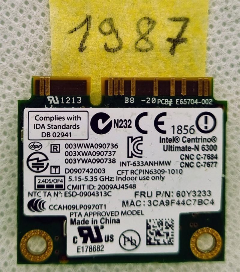 Intel Ultimate-N 6300 633ANHMW WiFi kartica za IBM Lenovo T430 T410S X201 W510 W700 - Slika 2